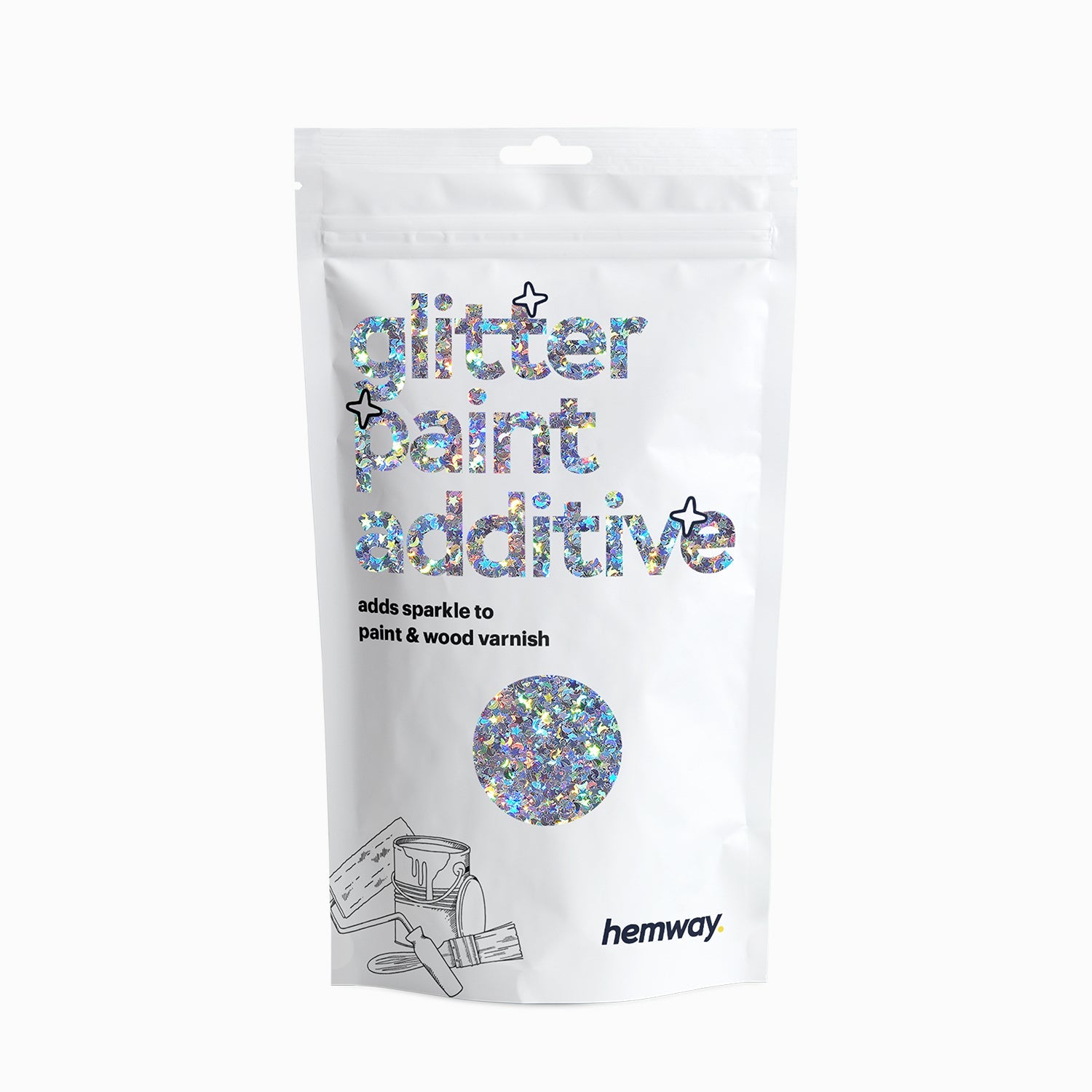 Glitter Paint Additive - Silver Stars
