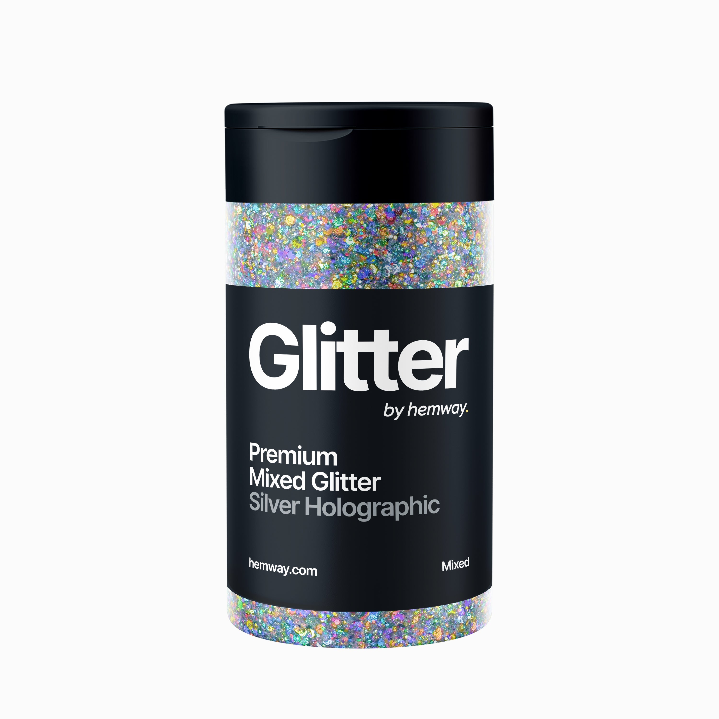 Hemway.com Silver Holographic Glitter Paint Additive simply mix
