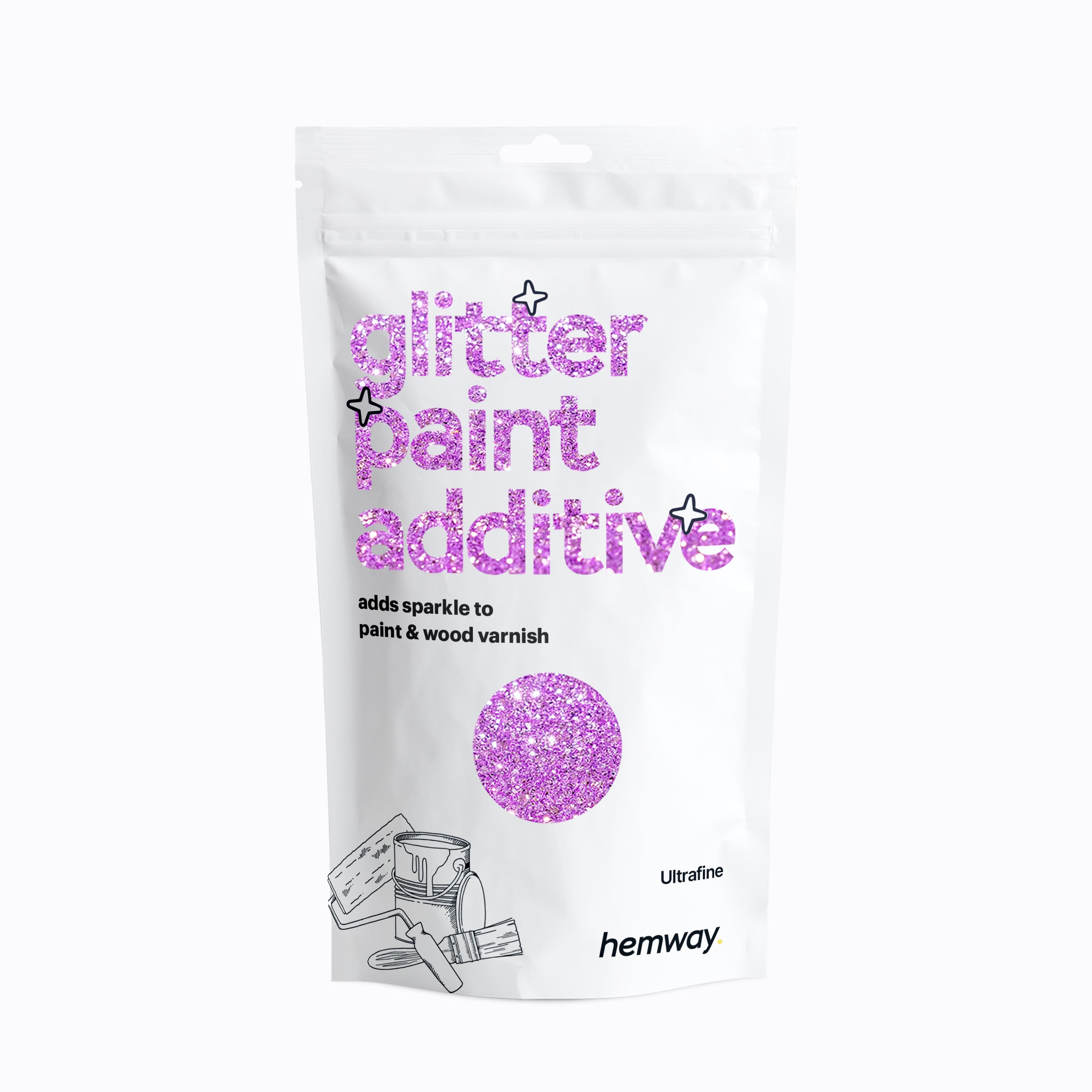 Hemway Glitter Paint Additive 100g Emulsion Acrylic Walls Ceiling Wall