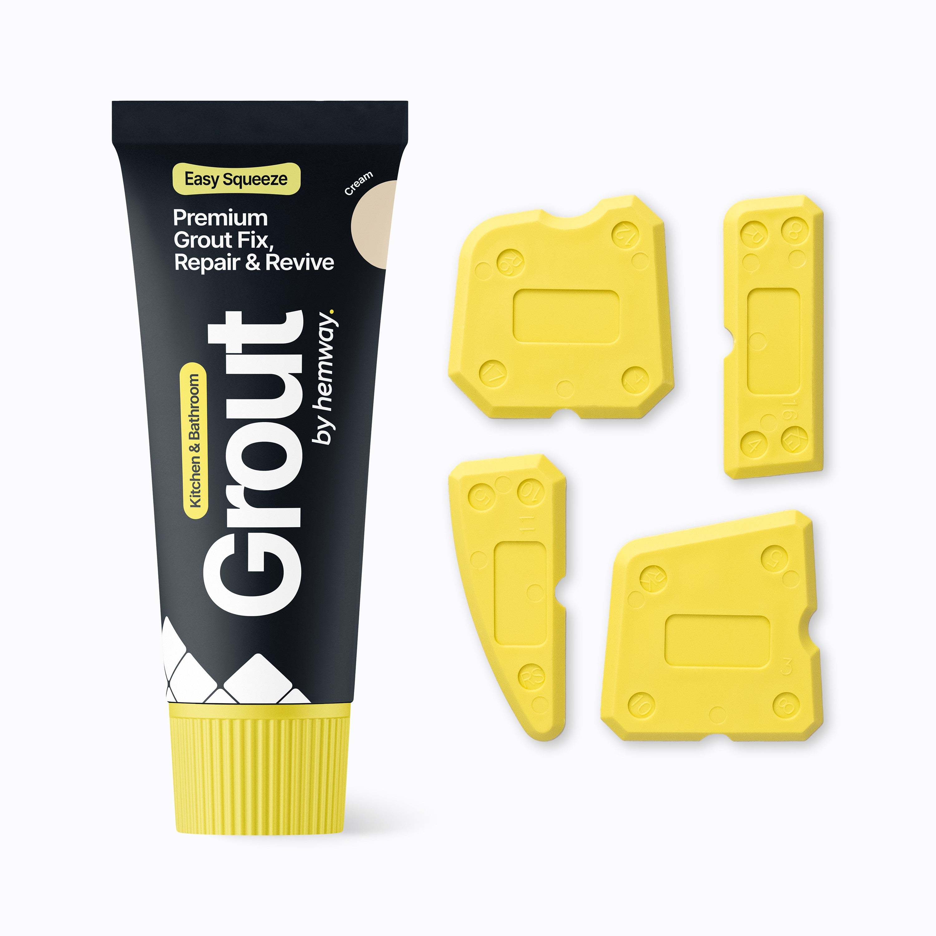Grout Reviver Kit: Cream Grout Repair & Profiling Tools